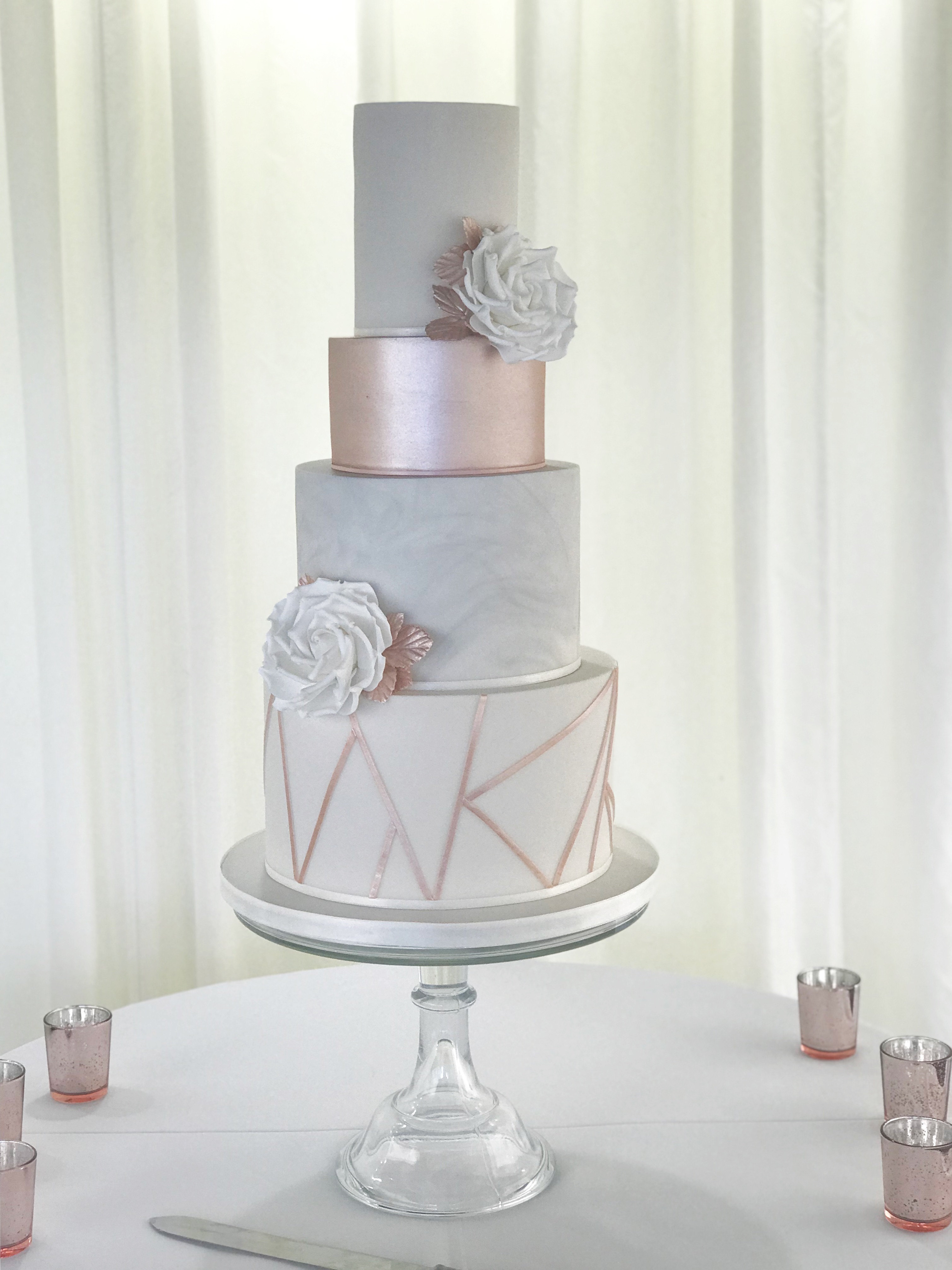 Grey Marble Rose Gold wedding cake New house Hotel Cardiff